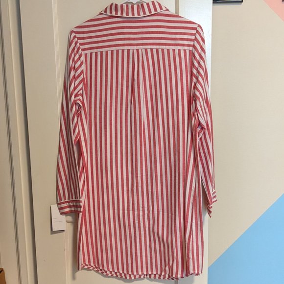Stars Above Red and White Striped Pajama Dress/Shirt - Picture 4 of 4